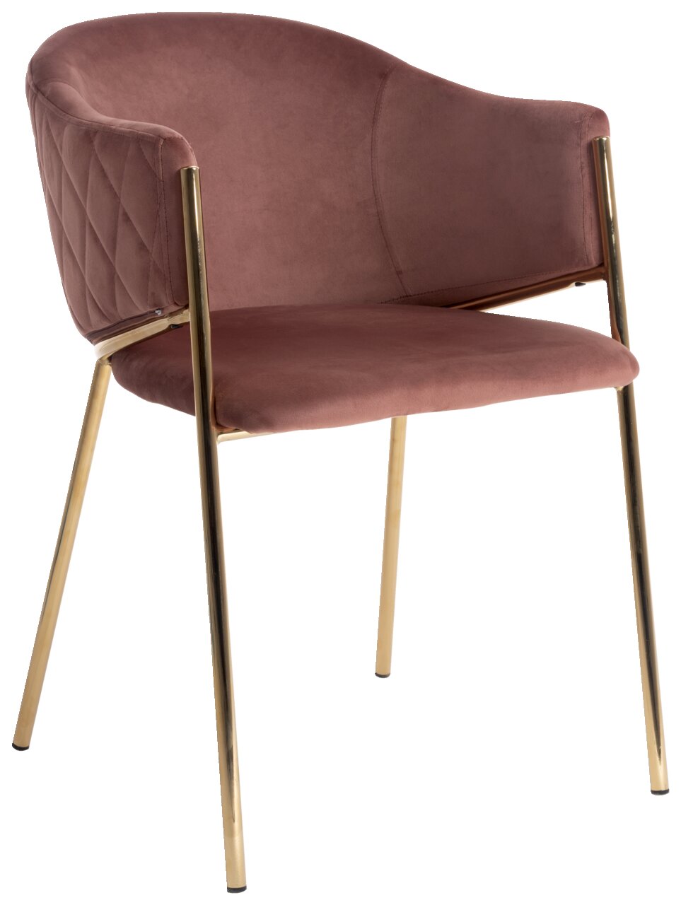 Z2 Fauteuil KRONOS Roze fauteuil met gouden poten, zijaanzicht