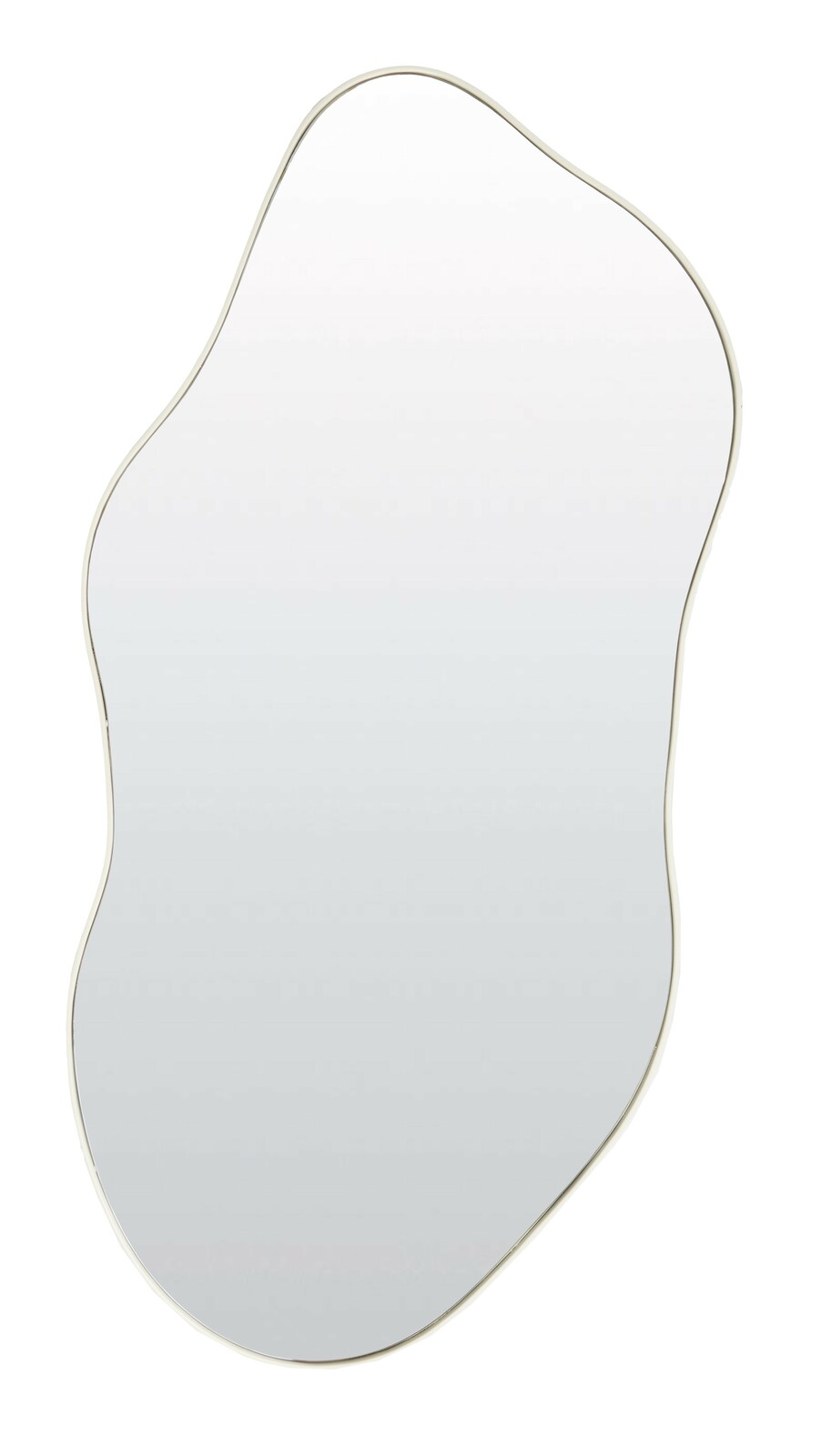 Organisch geformter Spiegel mit unregelmäßigen Kanten, frontal abgebildet.