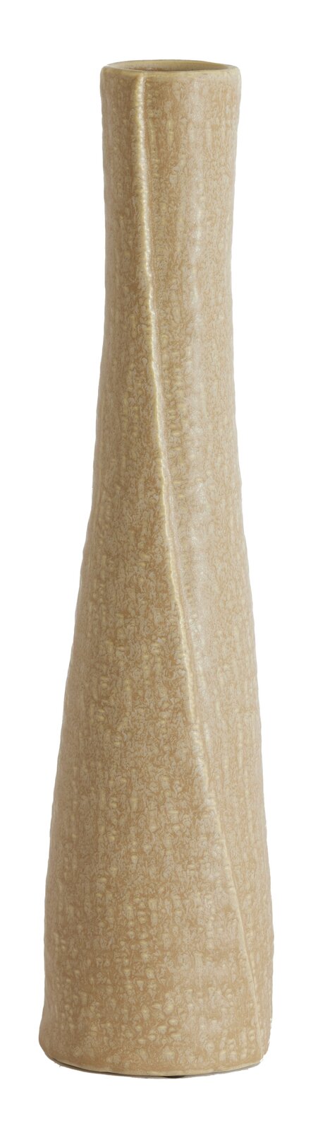 Light&Living Vase SETIMMO 55,5cm Hochformatige, beige Vase mit strukturierter Oberfläche, aus seitlicher Perspektive fotografiert.