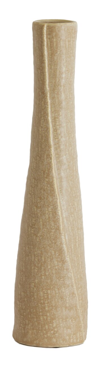 Light&Living Vaas SETIMMO 55,5 cm Beige vaas in staand formaat met een gestructureerd oppervlak, gefotografeerd vanuit een zijdelingse hoek.