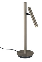 Moderne led-tafellamp met metalen afwerking, zijaanzicht
