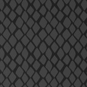 Nahaufnahme einer Wendebettwäsche mit dunkelgrauem, rautenförmigem Muster auf schwarzem Hintergrund.