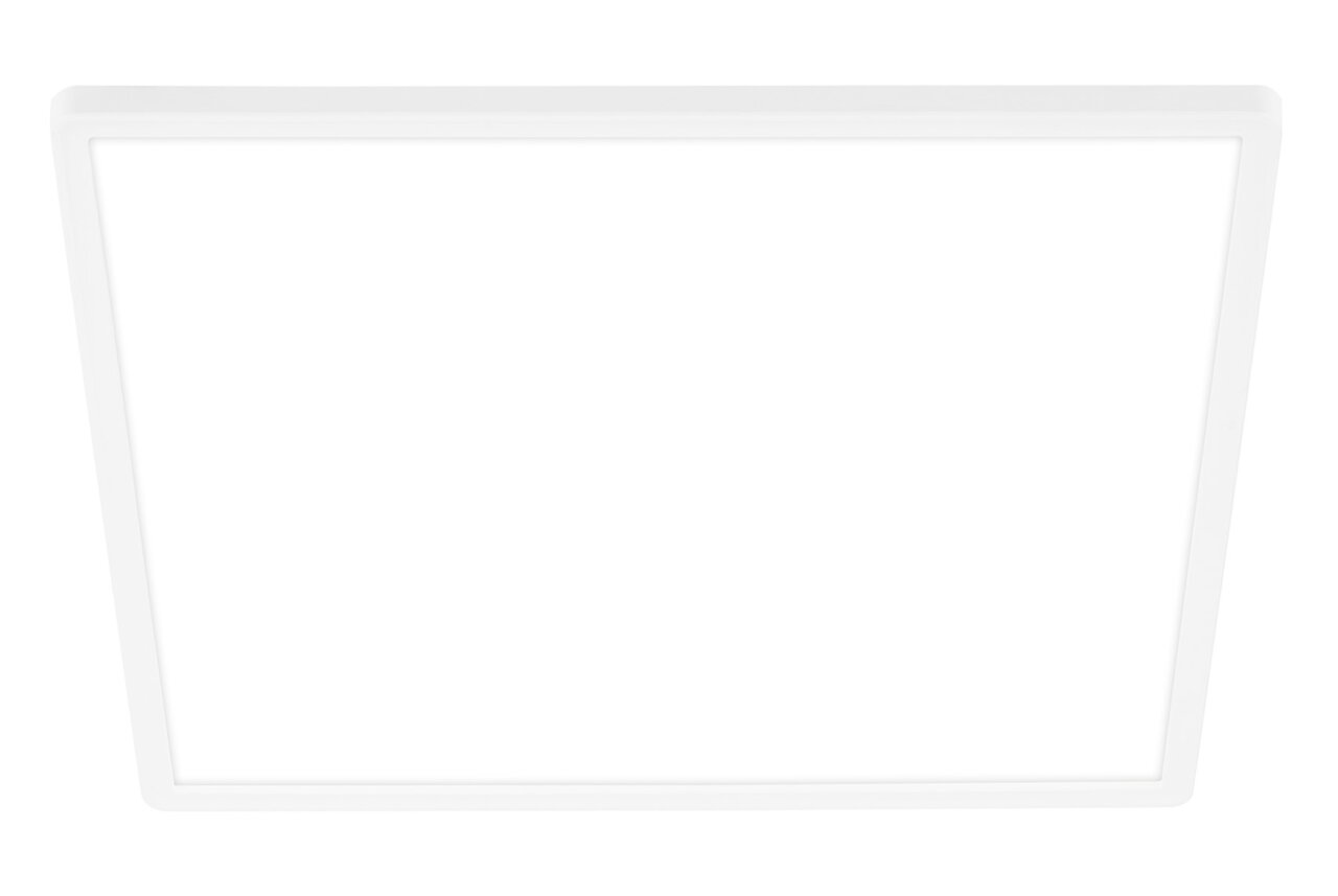 Quadratisches LED-Paneel in weißer Farbe, Ansicht von vorne