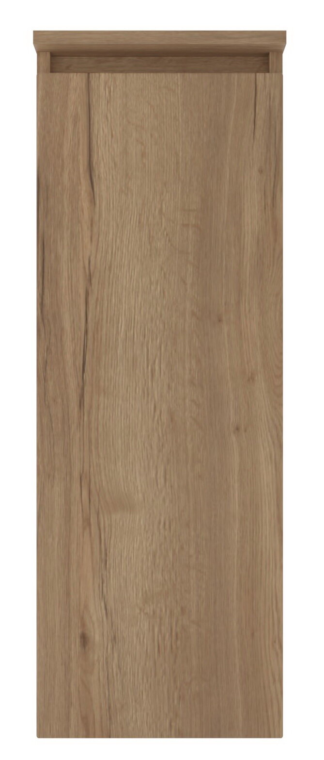 Frontansicht eines Highboards mit Holzoptik und klaren Linien.