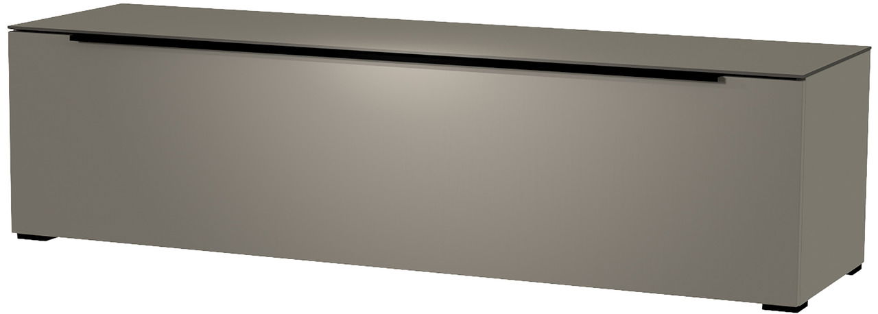 TV-Lowboard Moderano Serie BORMIO in grauer Farbe, frontale Perspektive