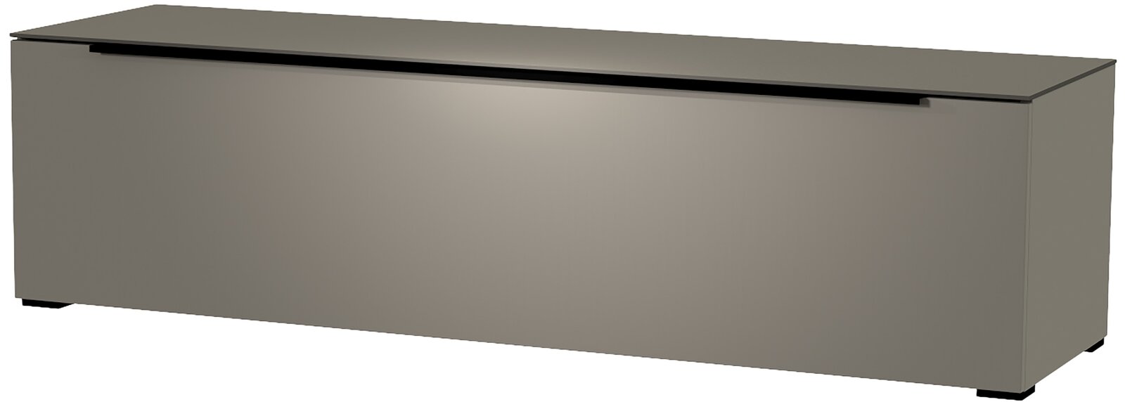 TV-Lowboard Moderano Serie BORMIO in grauer Farbe, frontale Perspektive