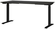 Elektrisch höhenverstellbarer Schreibtisch in Schwarz, seitliche Perspektive