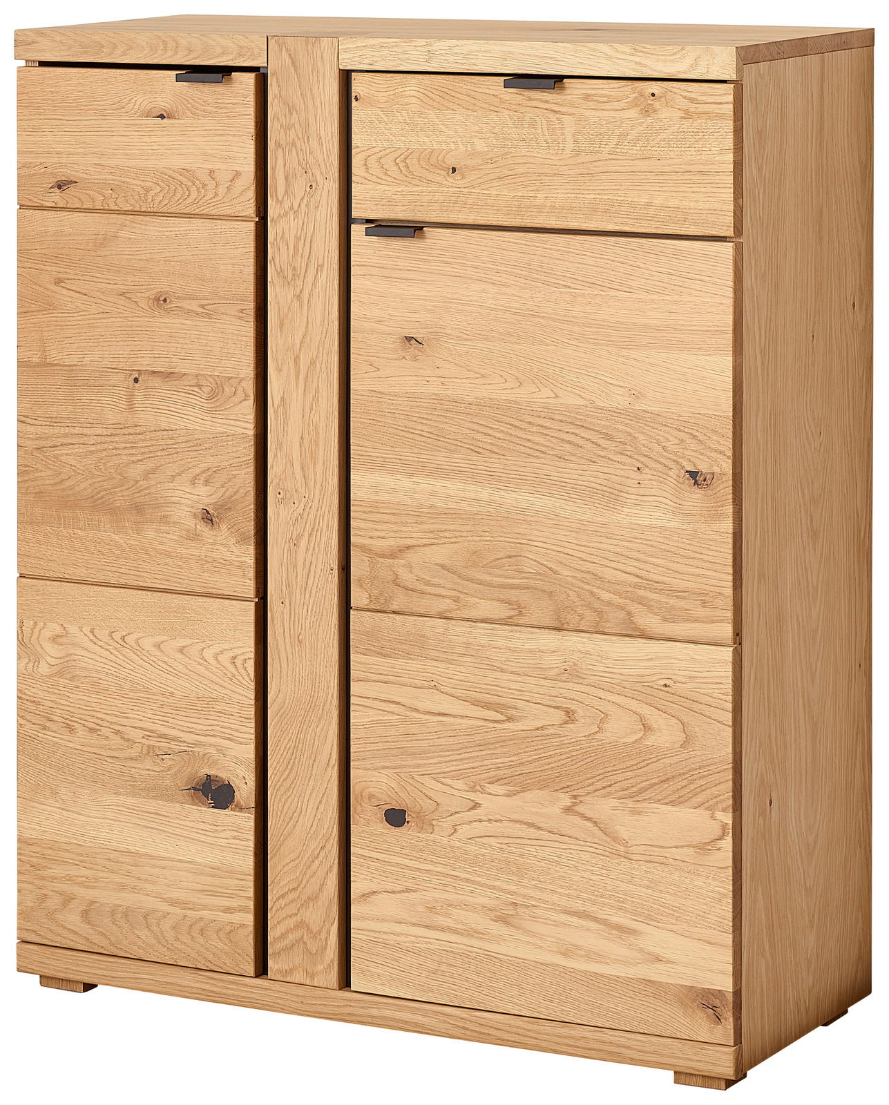 Linea Natura Schuhkommode AMAYA Schuhkommode aus Holz mit zwei Türen und Schublade, frontale Ansicht