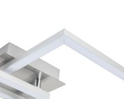 Moderne LED-Deckenleuchte Panther aus gebürstetem Metall, seitliche Perspektive