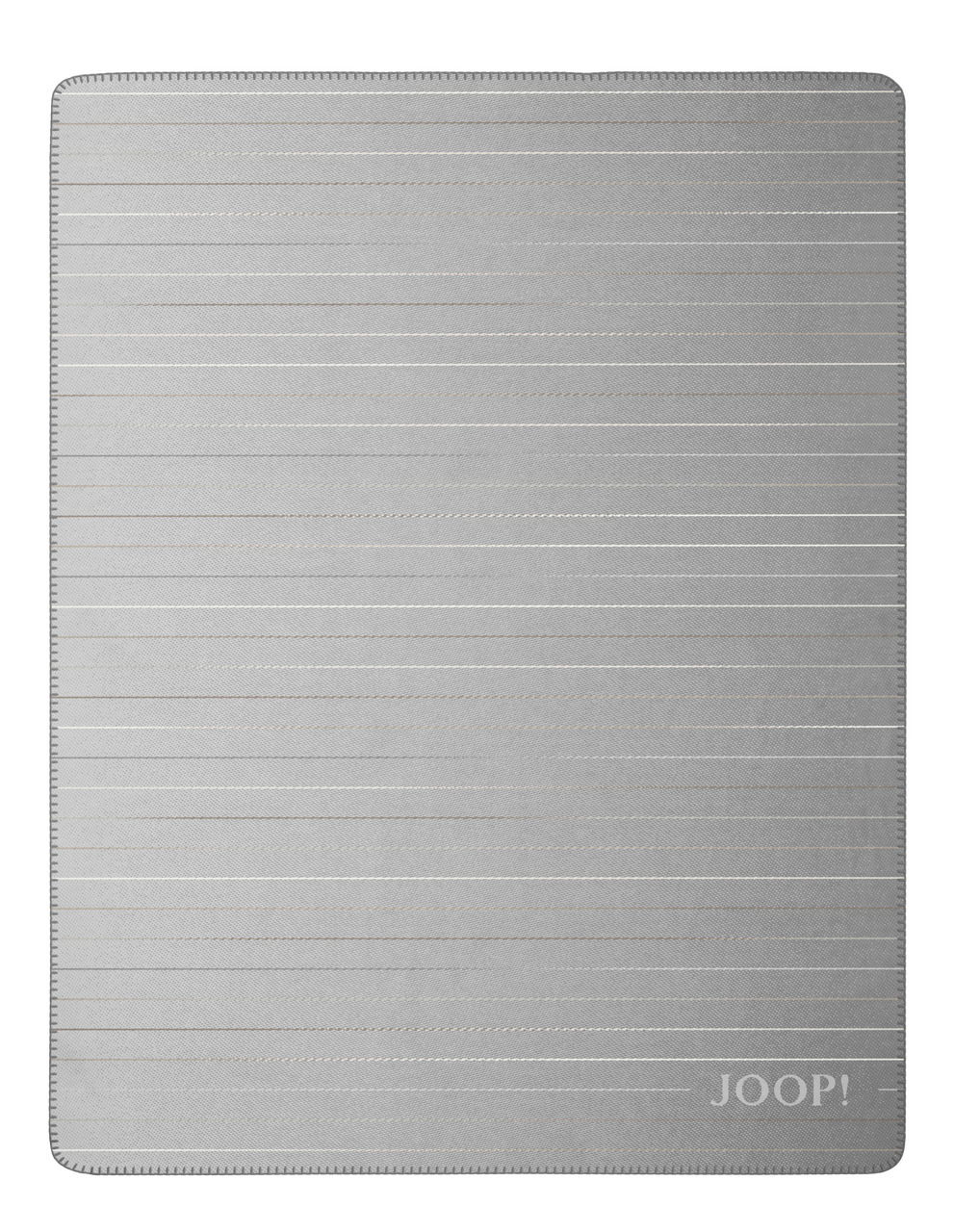 Graue Wohndecke JOOP! Move mit feinen horizontalen Streifen, Draufsicht