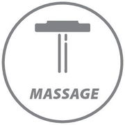 Symbol für einen Duschkopf mit Massagefunktion, seitliche Ansicht
