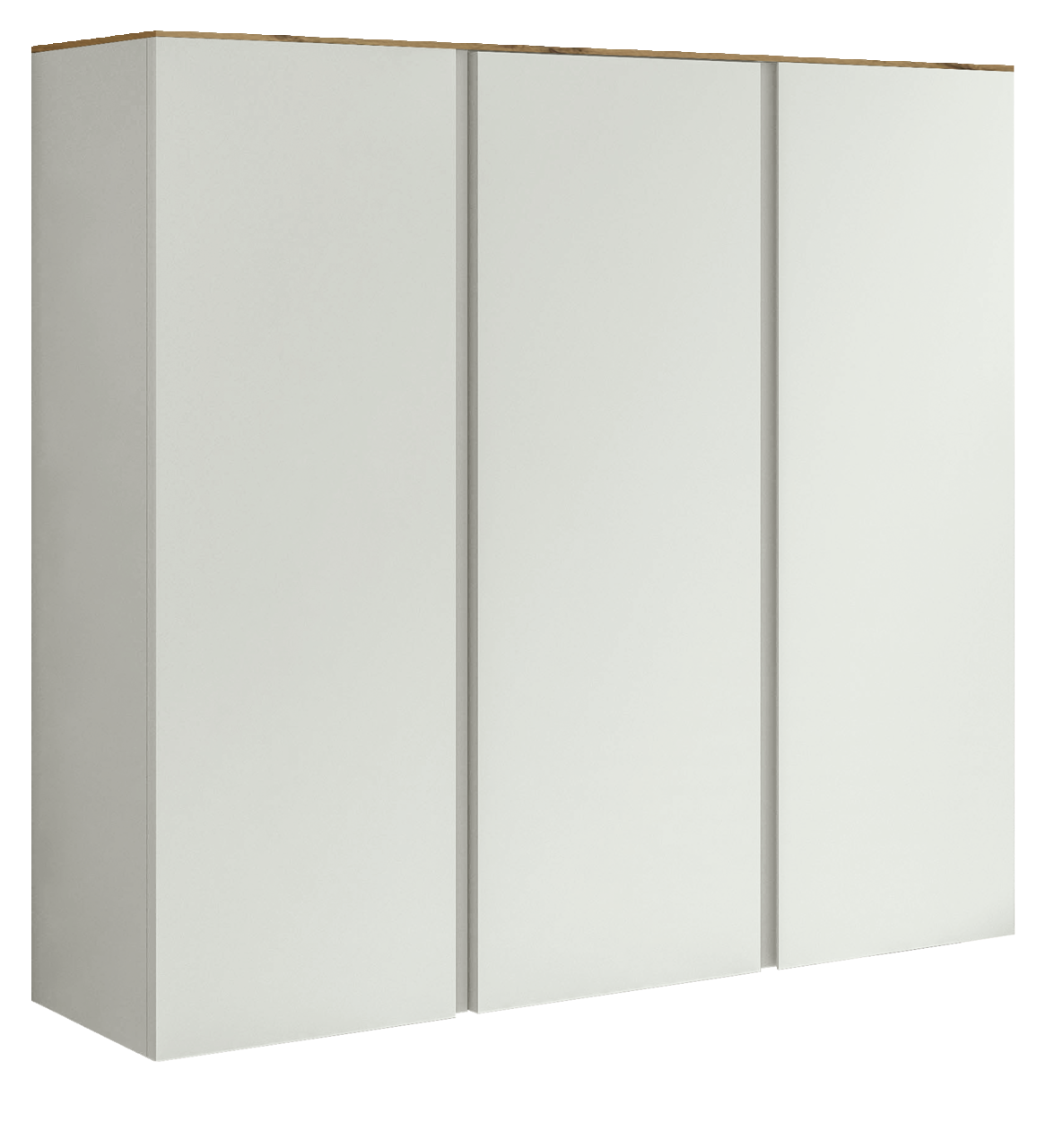 Moderano XL-Hängeschuhschrank LECCO XL-Hängeschuhschrank mit drei Türen in weißer Farbe, seitliche Perspektive