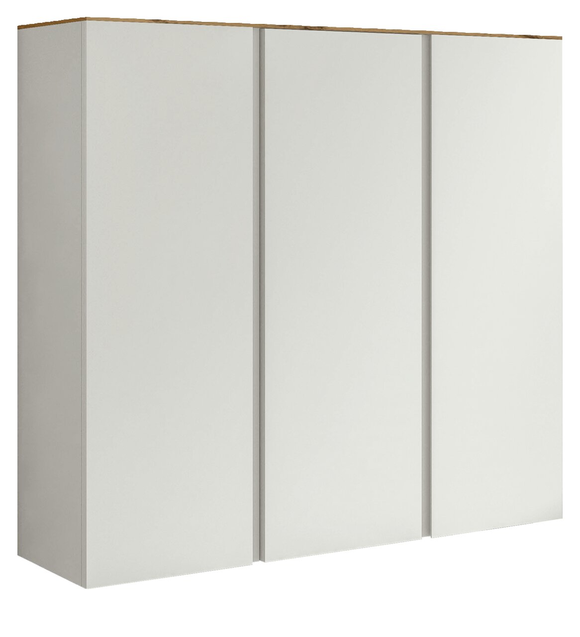 XL-Hängeschuhschrank mit drei Türen in weißer Farbe, seitliche Perspektive