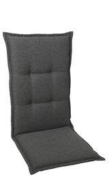 Graue Sesselauflage in Vorderansicht mit gepolstertem Design
