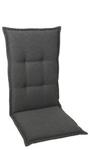 Graue Sesselauflage in Vorderansicht mit gepolstertem Design