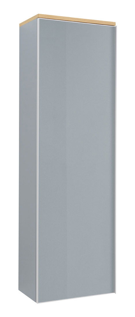 VOSS Hängegarderobenschrank re. VORTINA Moderner Hängegarderobenschrank in Grau mit Holzoberfläche, Frontalansicht