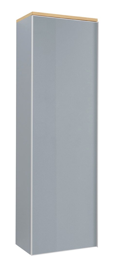 VOSS Hängegarderobenschrank re. VORTINA Moderner Hängegarderobenschrank in Grau mit Holzoberfläche, Frontalansicht