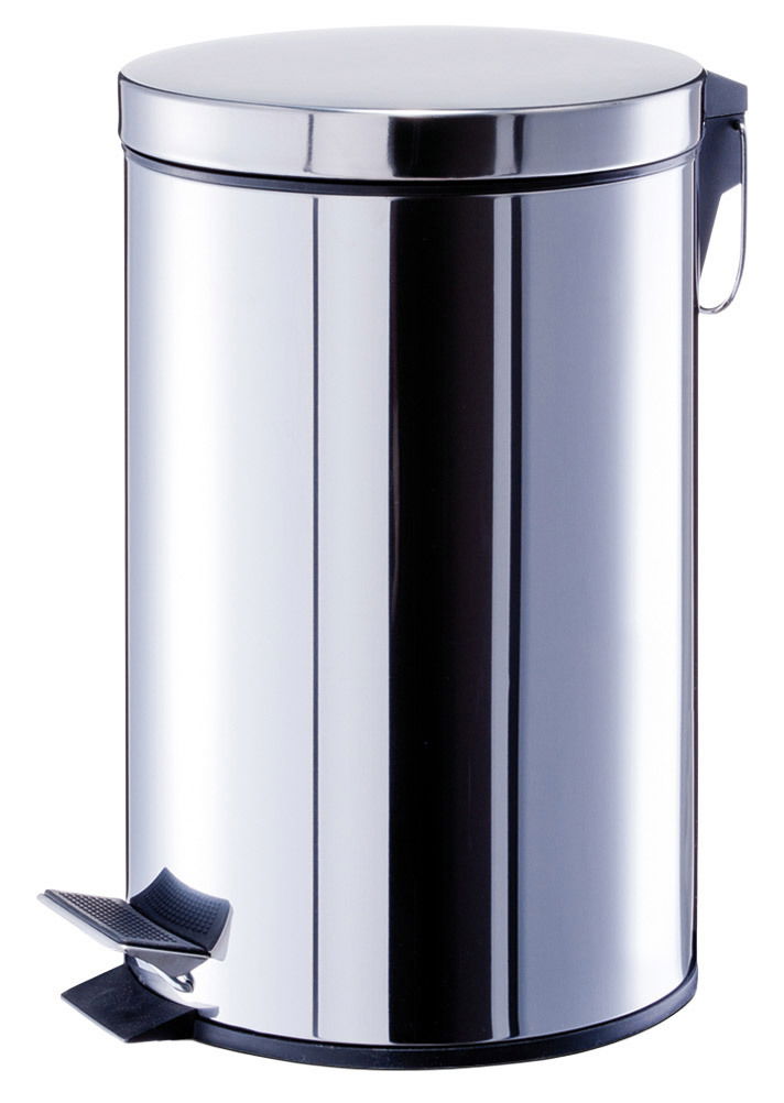 Zeller Present Treteimer Silberner Treteimer mit 12 Litern Fassungsvermögen, seitliche Ansicht