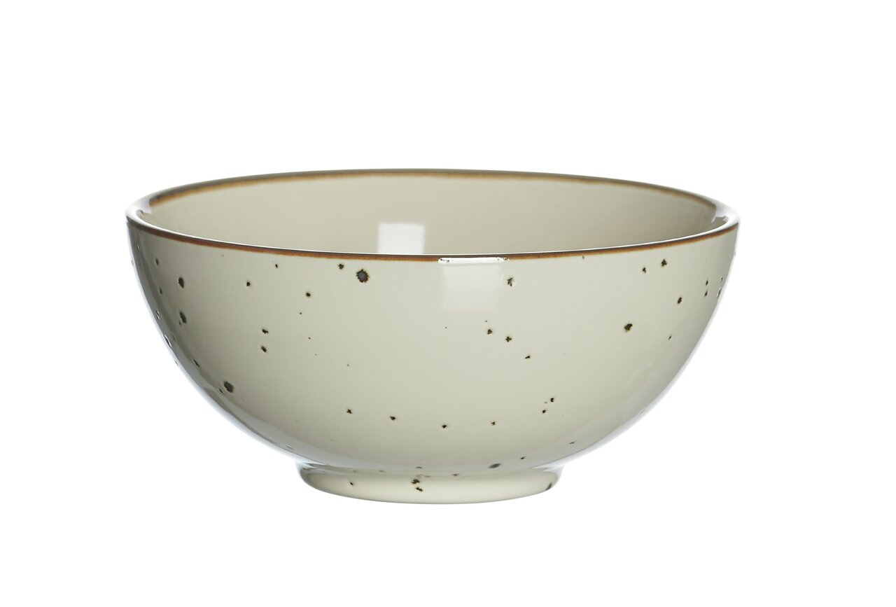 Ritzenhoff & Breker Schaal Xico 950 ml beige Beige Bowlschale Xico 950ml von Ritzenhoff & Breker, seitliche Perspektive mit gesprenkeltem Design.