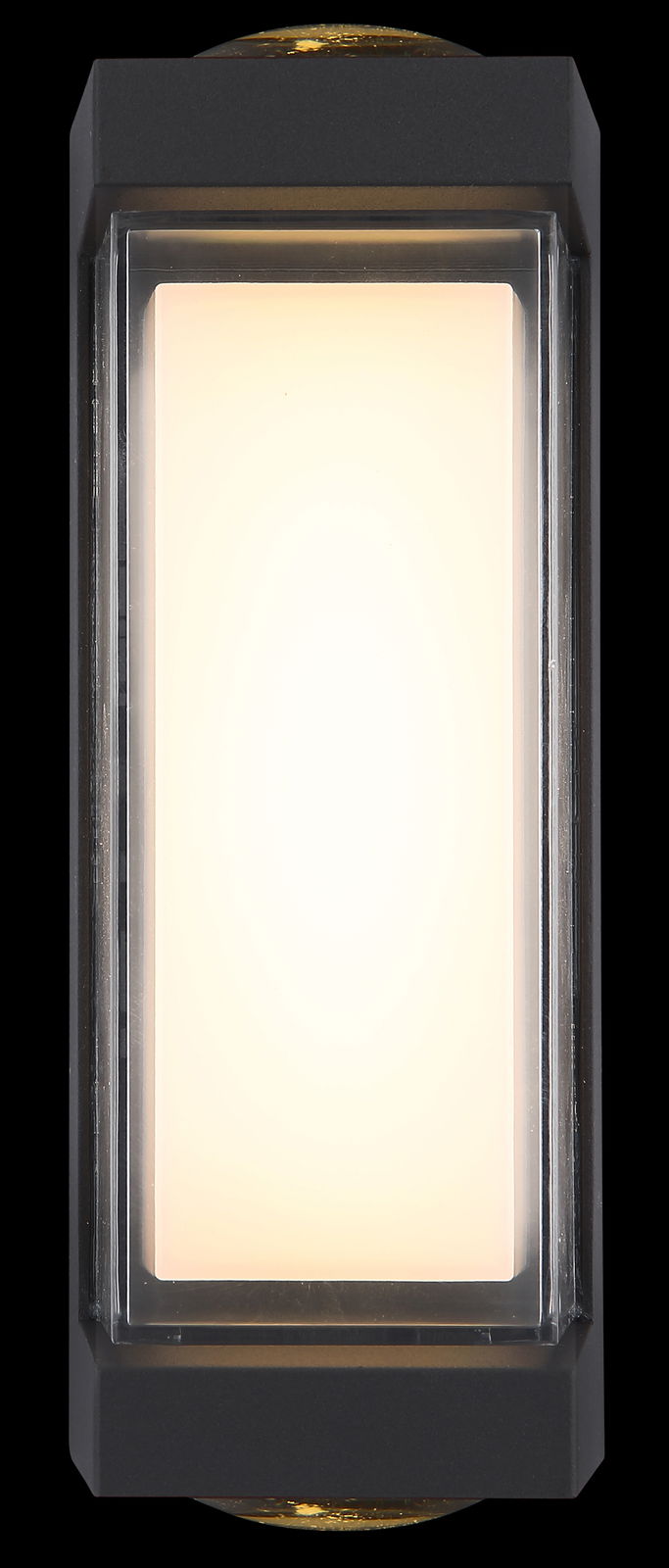 LED-Außenwandleuchte in rechteckigem Design, frontal betrachtet