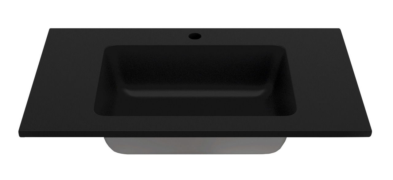 Schwarzes Waschtisch-Set 80 cm aus der Vogelperspektive