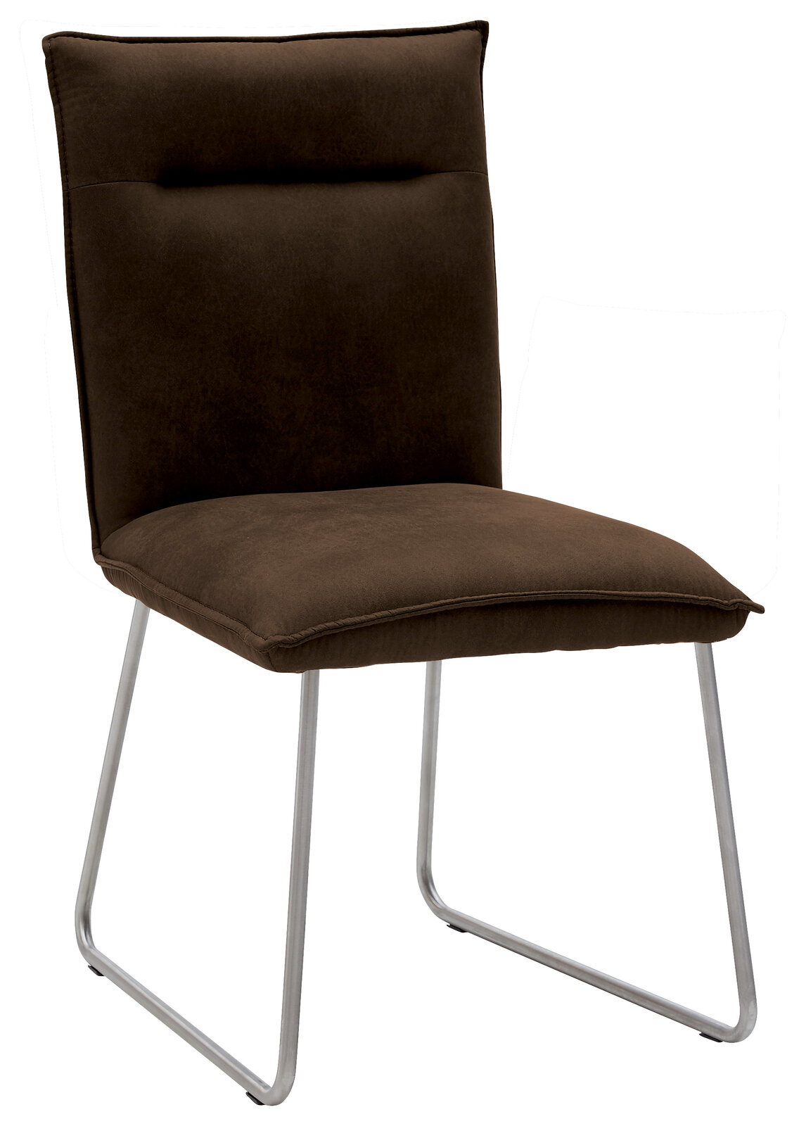 Valnatura Stuhl SCALA Moderner brauner Stuhl mit Metallbeinen, seitliche Perspektive