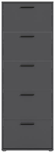 Schuhkipper mit fünf Fächern in dunklem Design, frontale Ansicht