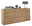 Holz-Sideboard mit mehreren Schubladen, dekoriert mit Büchern, einer Pflanze und einer Lampe, seitliche Perspektive