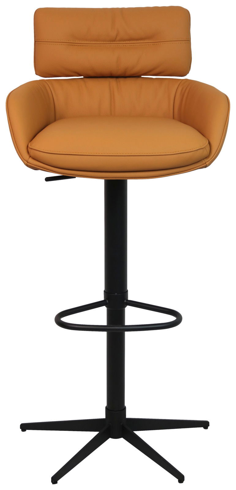 Moderner Barhocker in Lederoptik, Frontalansicht