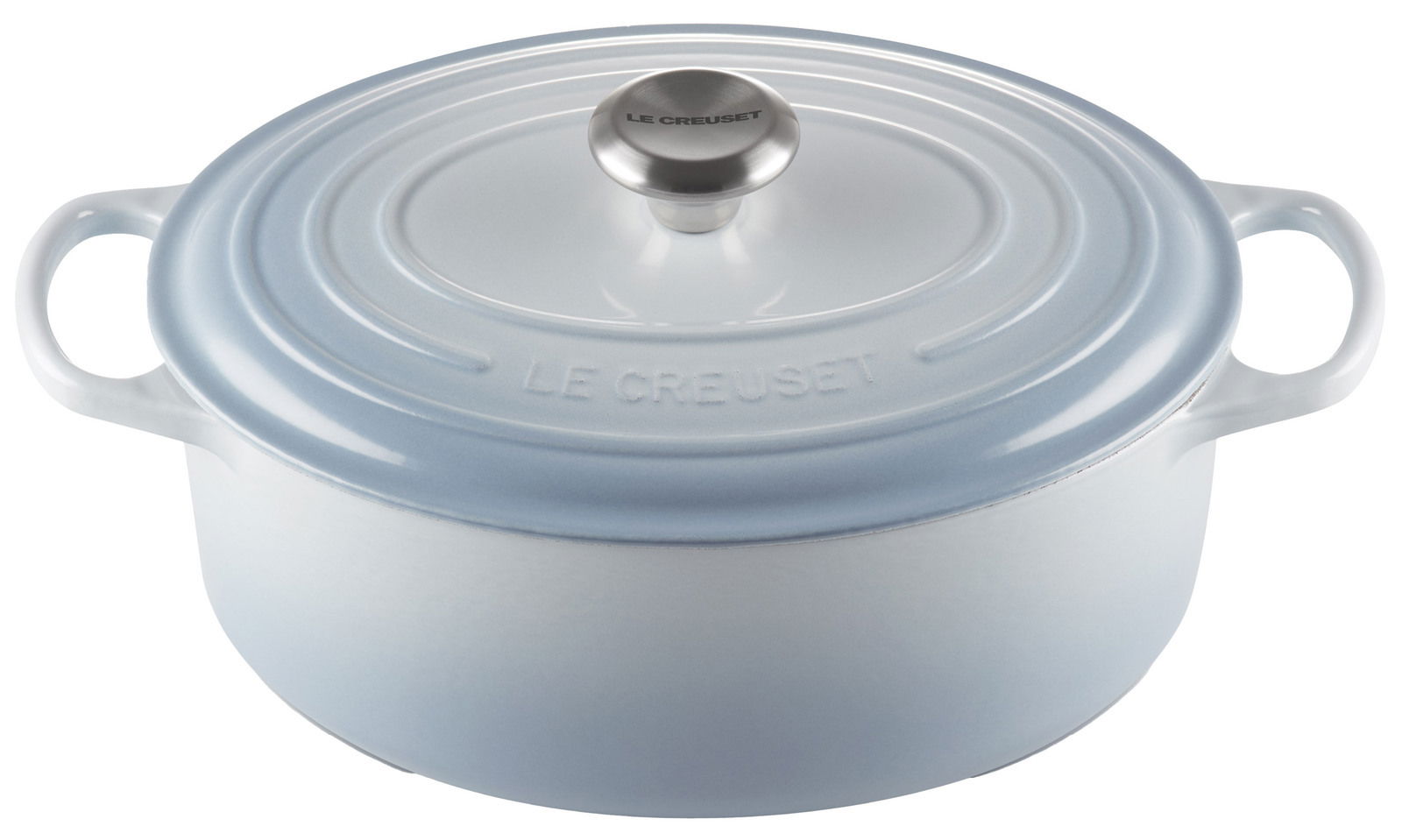 Runder Bräter von Le Creuset in Meerblau, 29 cm, aus der Vogelperspektive