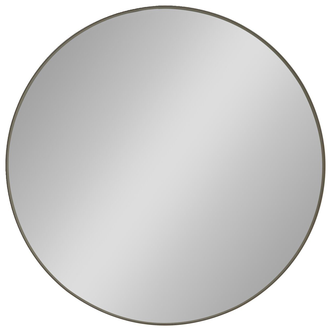 Runder Wandspiegel mit schmalem Rahmen, Frontalansicht