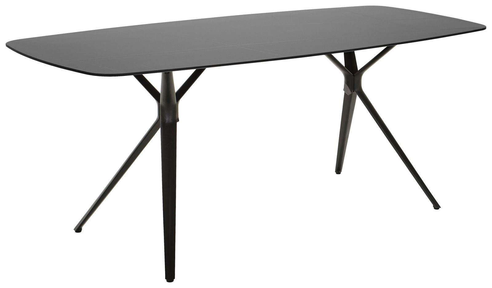 Dieter Knoll Gartentisch CELIA Moderner schwarzer Gartentisch mit schlanken Beinen, seitliche Perspektive