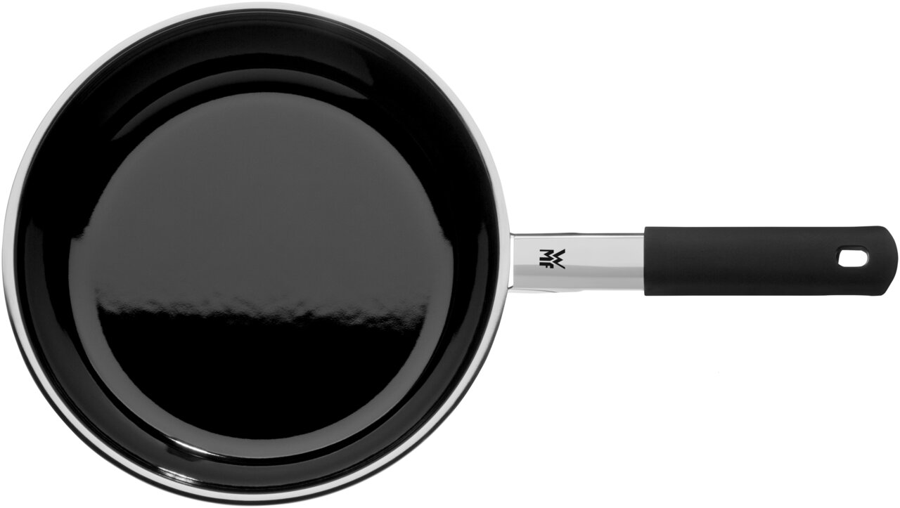 Pfanne FUSIONTEC Mineral 24 cm, Draufsicht, schwarzes Design mit ergonomischem Griff
