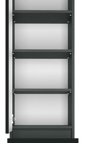 Hochschrank mit geöffneter Tür, vier Einlegeböden, frontale Ansicht