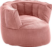 Großer, rosafarbener Sitzsack aus Cordstoff, seitliche Perspektive