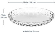 Glasierter Teller Cucina Optic 18cm mit kreisförmigem Muster, seitliche Perspektive