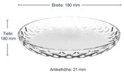 Glasierter Teller Cucina Optic 18cm mit kreisförmigem Muster, seitliche Perspektive