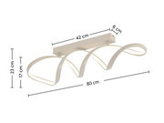 Moderne LED-Deckenleuchte mit geschwungenem Design, seitliche Perspektive