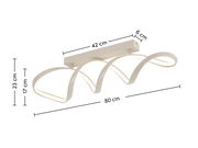 Moderne LED-Deckenleuchte mit geschwungenem Design, seitliche Perspektive