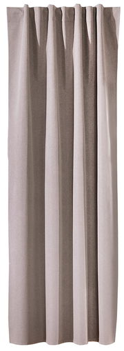 Verdunklungsvorhang in Beige, frontal fotografiert, 135x245 cm, ideal zur Lichtblockierung.