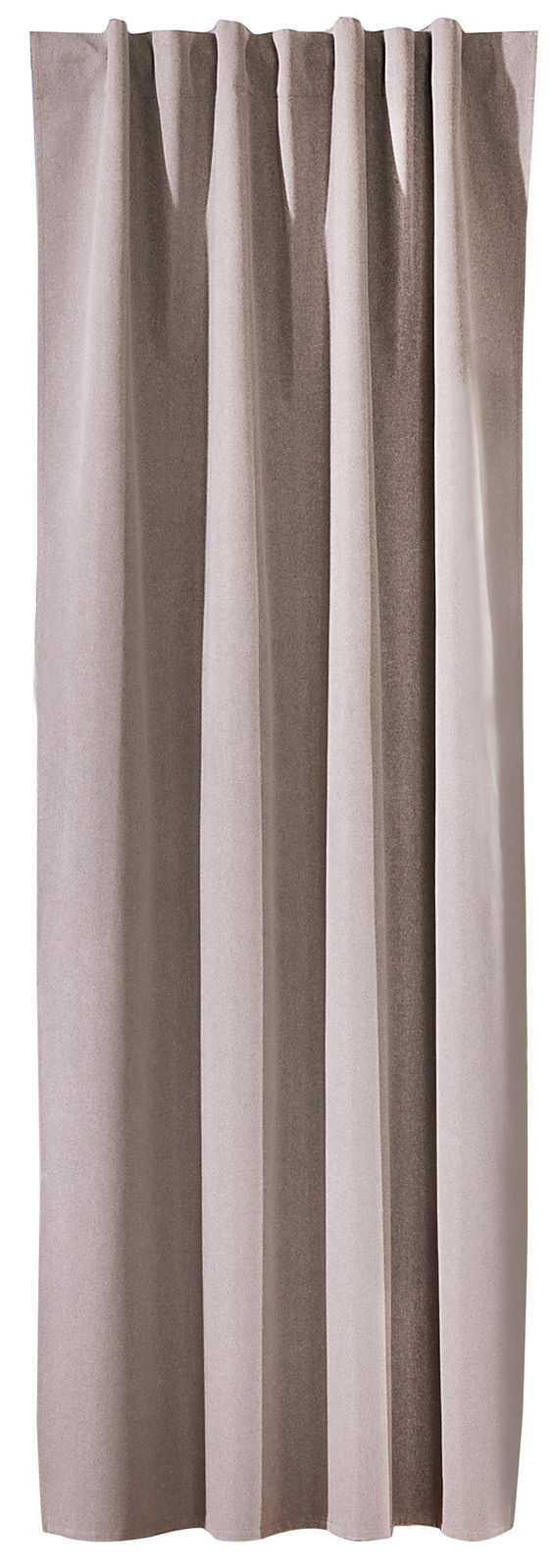 Verdunklungsvorhang in Beige, frontal fotografiert, 135x245 cm, ideal zur Lichtblockierung.