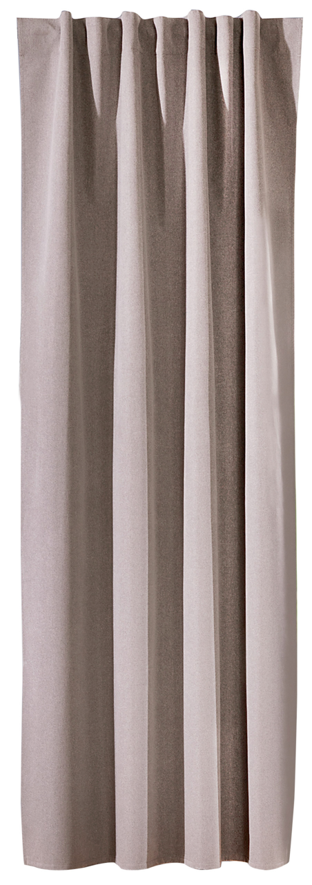 Verdunklungsvorhang in Beige, frontal fotografiert, 135x245 cm, ideal zur Lichtblockierung.