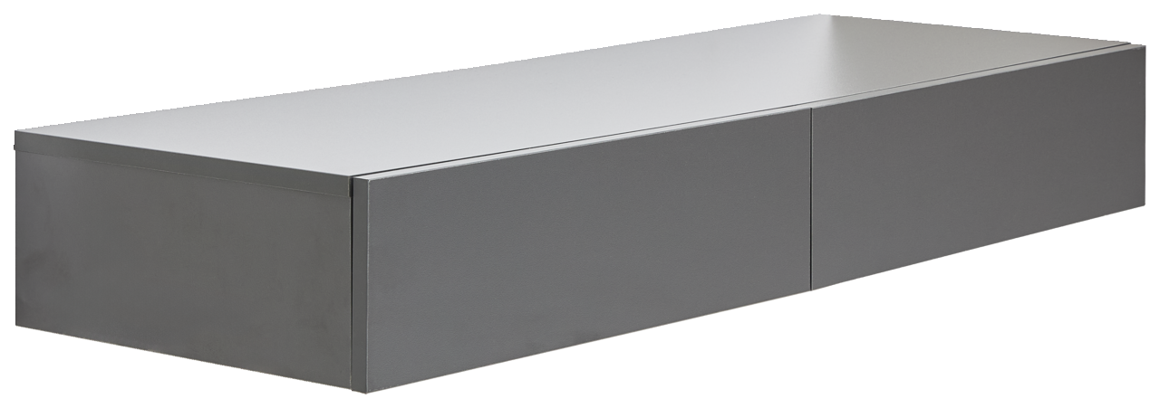 Hom´in Wandkonsole NEWNIQ Graue Wandkonsole mit zwei Fächern, seitliche Perspektive