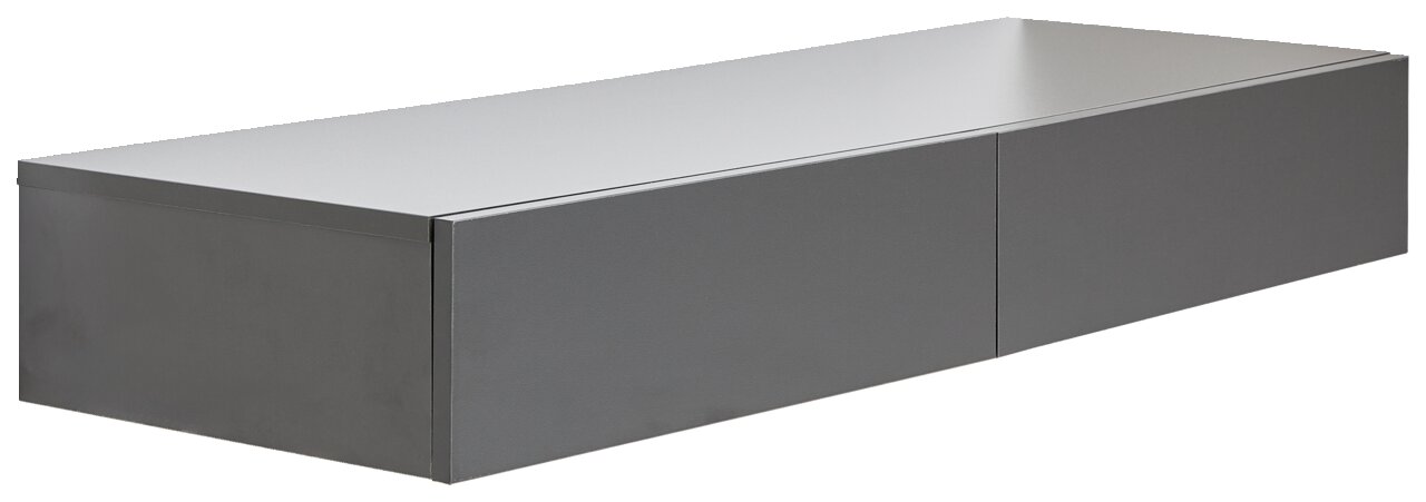 Hom´in Wandkonsole NEWNIQ Graue Wandkonsole mit zwei Fächern, seitliche Perspektive