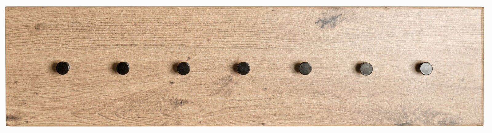 XORA Wandgardeobe PARMA Holz-Wandgarderobe mit sieben schwarzen Haken, Draufsicht