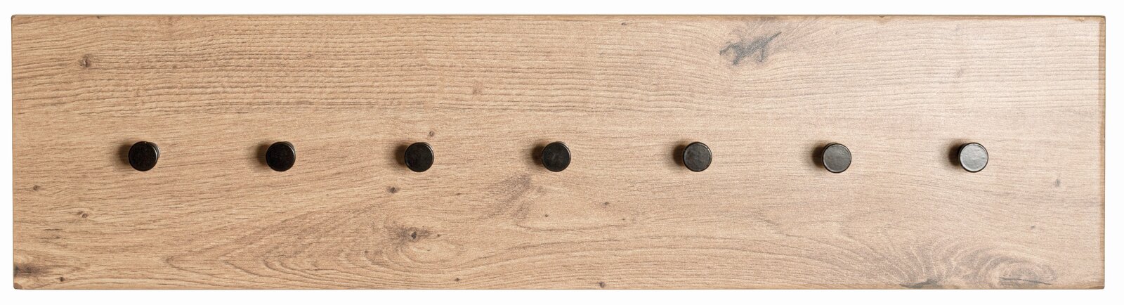 XORA Wandgarderobe PARMA Holz-Wandgarderobe mit sieben schwarzen Haken, Draufsicht