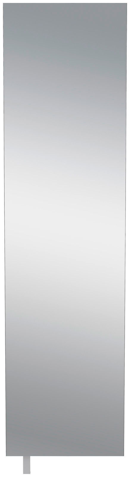 Spiegelansicht eines Drehschuhschranks, frontal betrachtet.