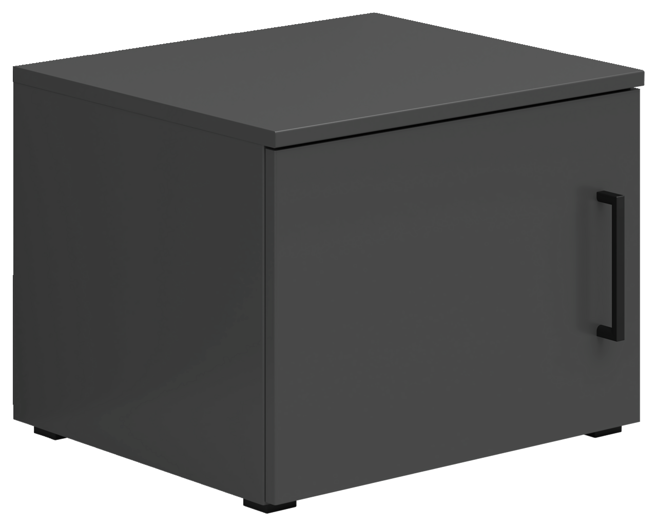 Carryhome Aufsatzschrank MULTISTAURAUM Grauer Aufsatzschrank mit schwarzem Griff, perspektivisch von vorne rechts fotografiert.