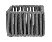 Grauer Badkorb Zovo S aus geflochtenem Material, Vorderansicht