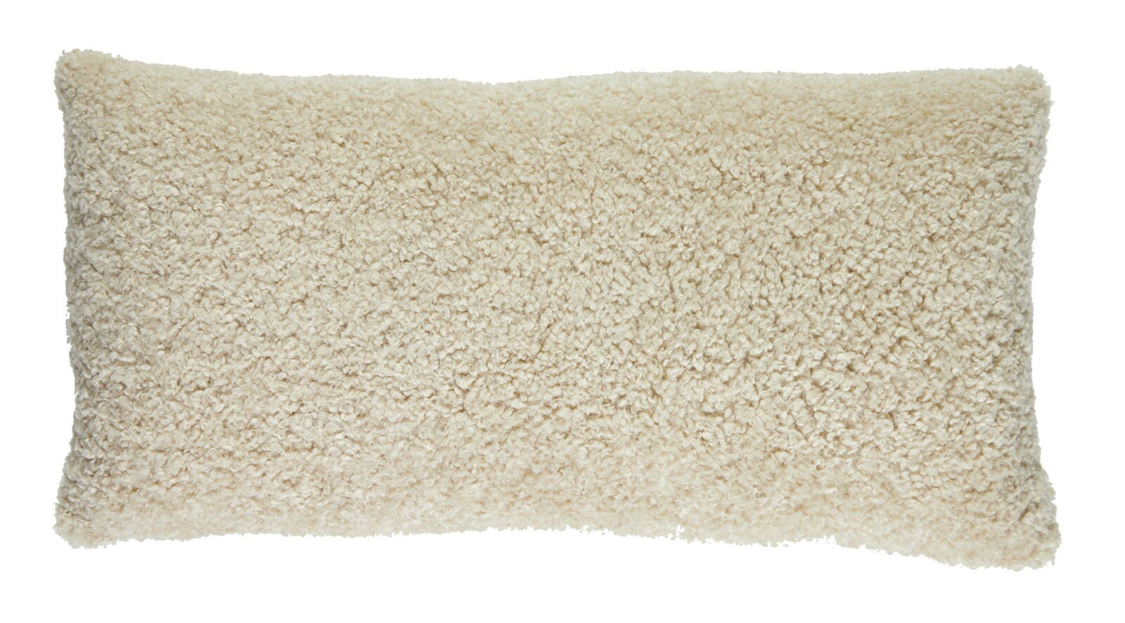 Beiges Kissen 60x30 cm LINA mit flauschiger Textur, Draufsicht